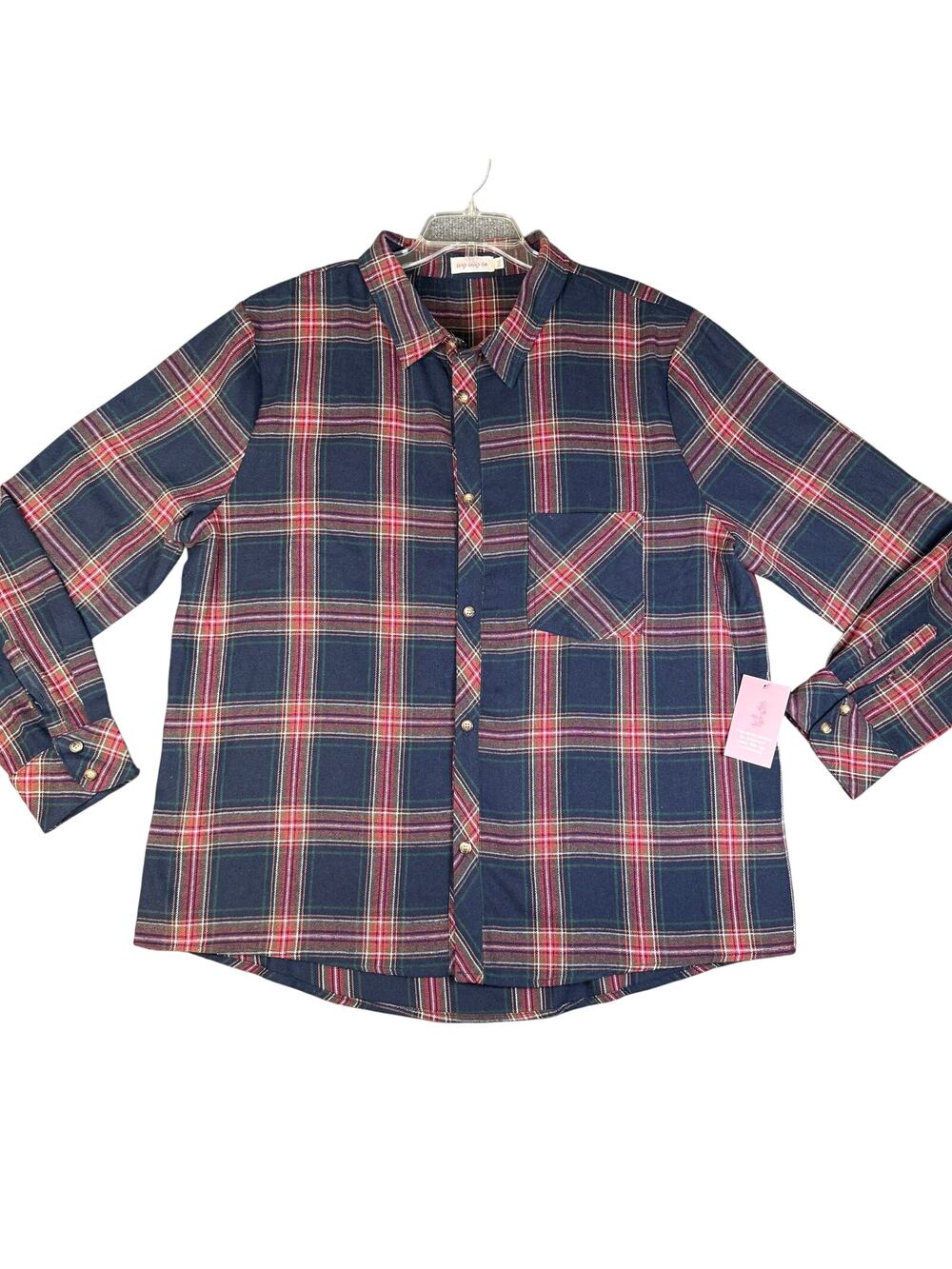 Ivy City Co Mariner Tartan Plaid Button Up Shirt XXL Navy Red Family Match NWT